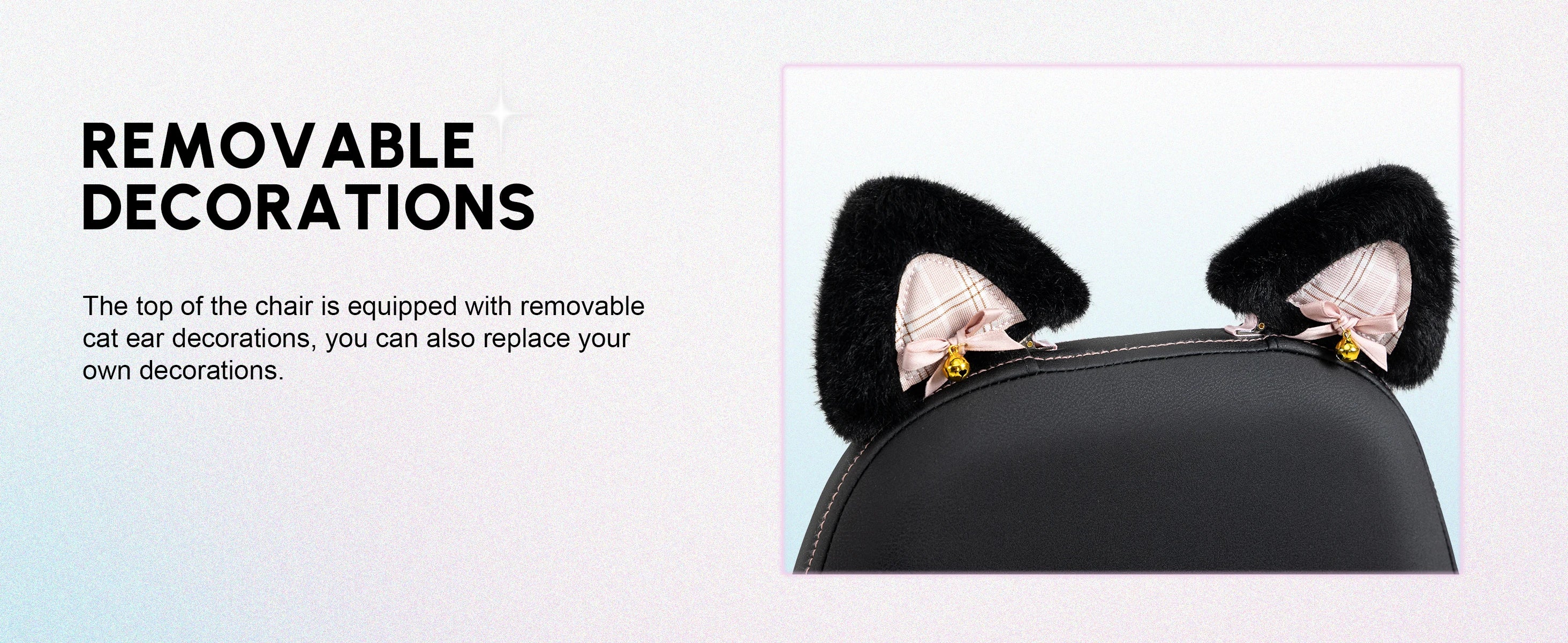 Cute Gaming Chair with Cat Ears and Massage