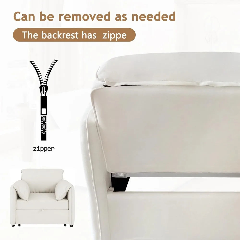 Linen 3-in-1 Convertible Sleeper Chair