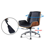 Armless Swivel Low Back Leather Office Chair