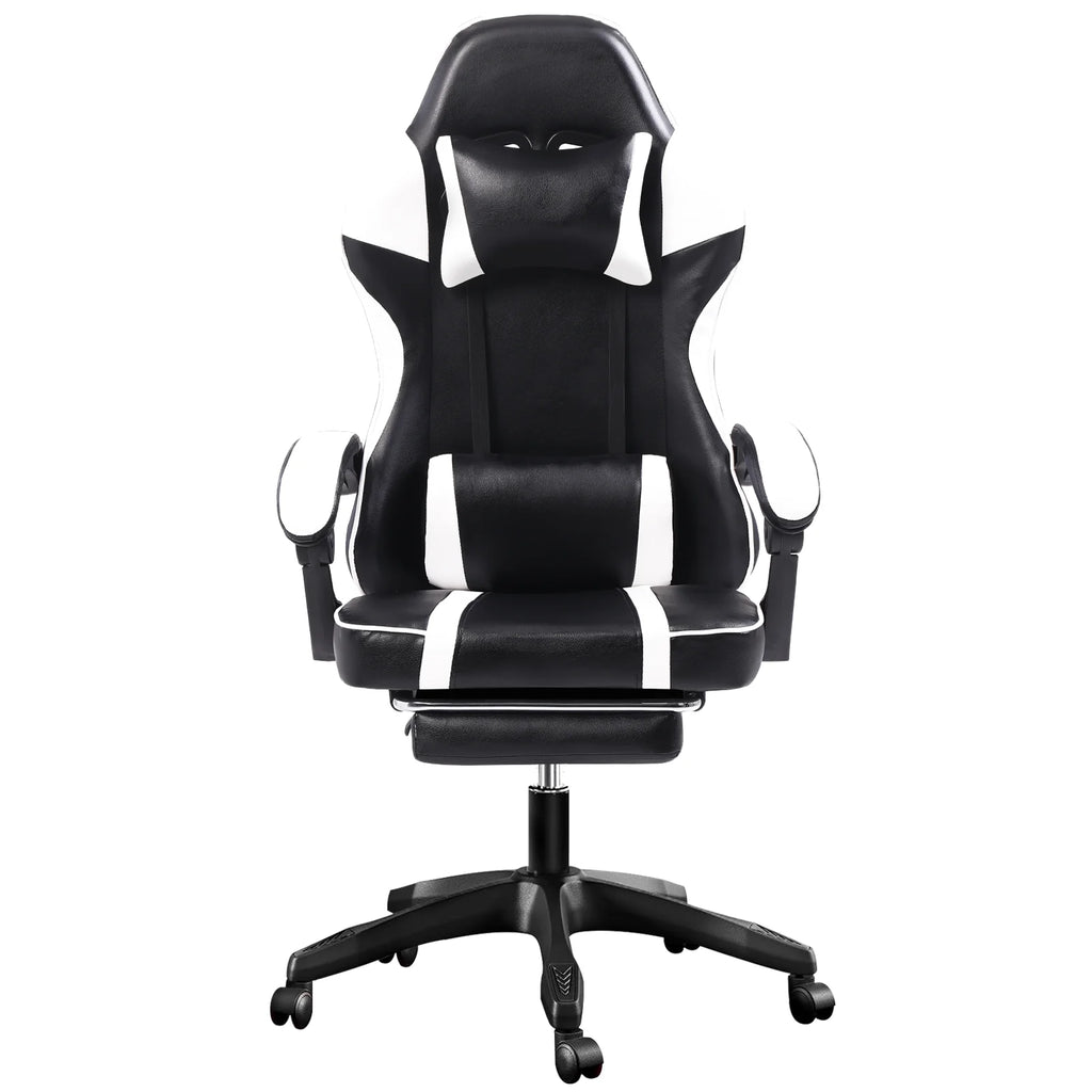 Ergonomic Gaming Chair with Footrest and Headrest
