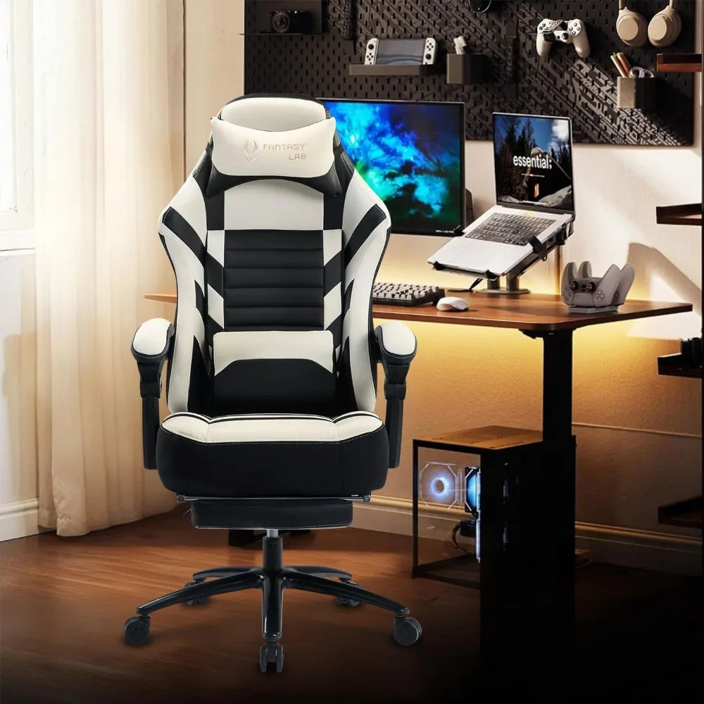 Big Tall Gaming Chair with Footrest and Massage