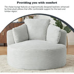 Oversized Round Corduroy Chaise Longue Chair