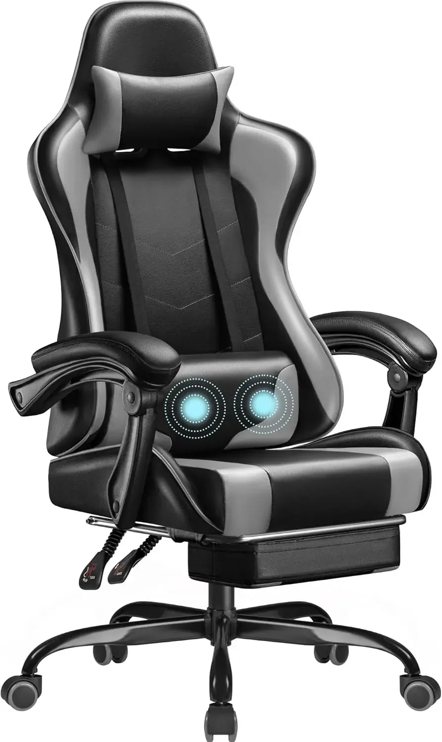 Ergonomic Gaming Chair with Footrest and Massage