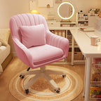 Velvet Swivel Mid-Back Tufted Office Chair