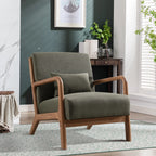 Solid Wood Casual Living Room Chair with Pillow