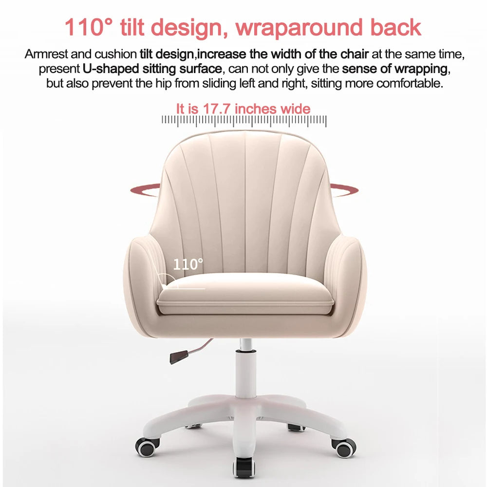 Velvet Swivel Mid-Back Tufted Office Chair