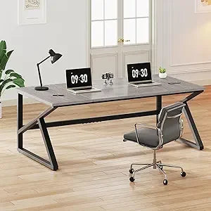 Modern Extra Long White Computer Desk