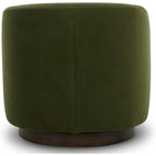 Forest Green Velvet Swivel Barrel Chair