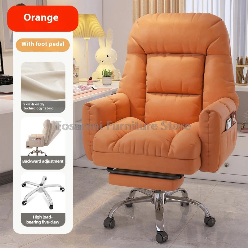 Comfy Fabric Ergonomic Swivel Recliner Chair