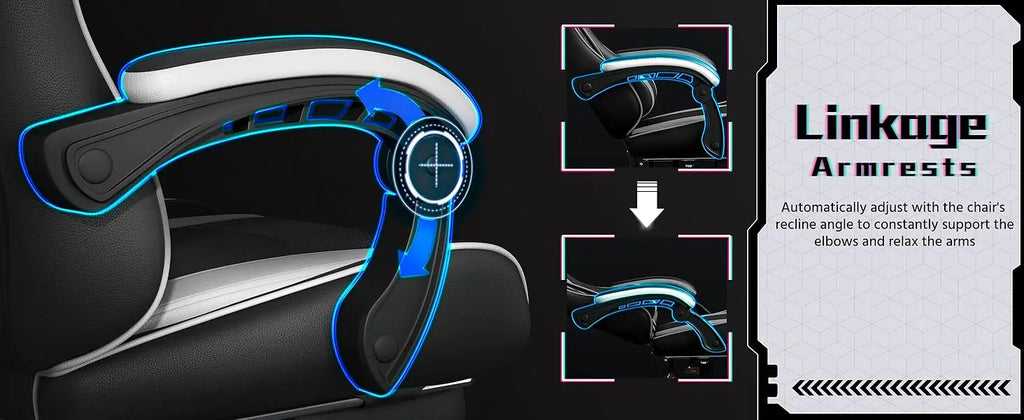 Ergonomic Gaming Chair with Massage and Footrest