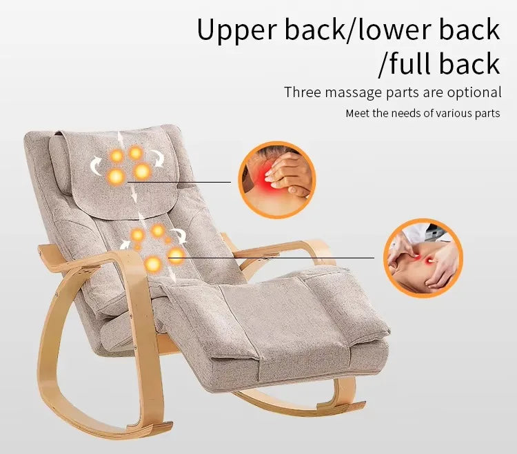 Ergonomic Rocker Recliner with Massage and Heat