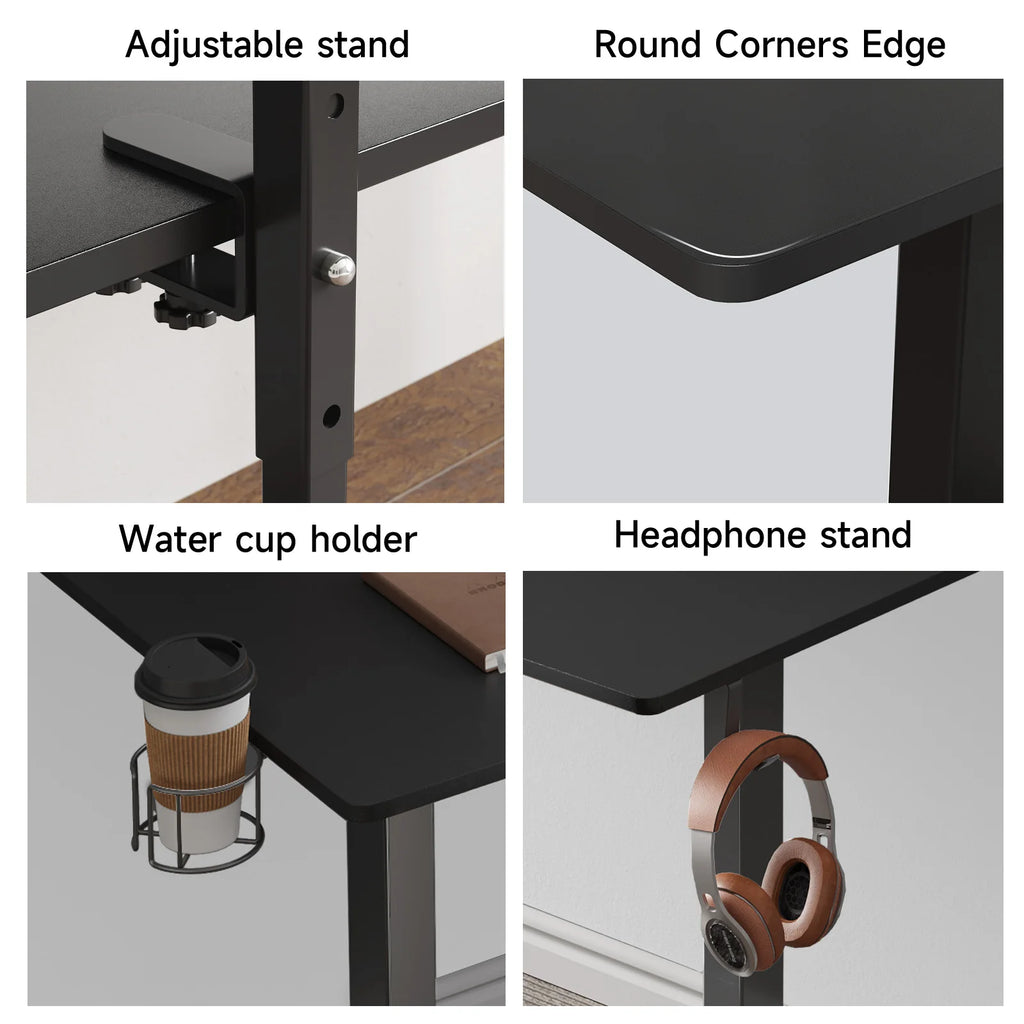 Electric Standing Desk with Adjustable Monitor Shelves