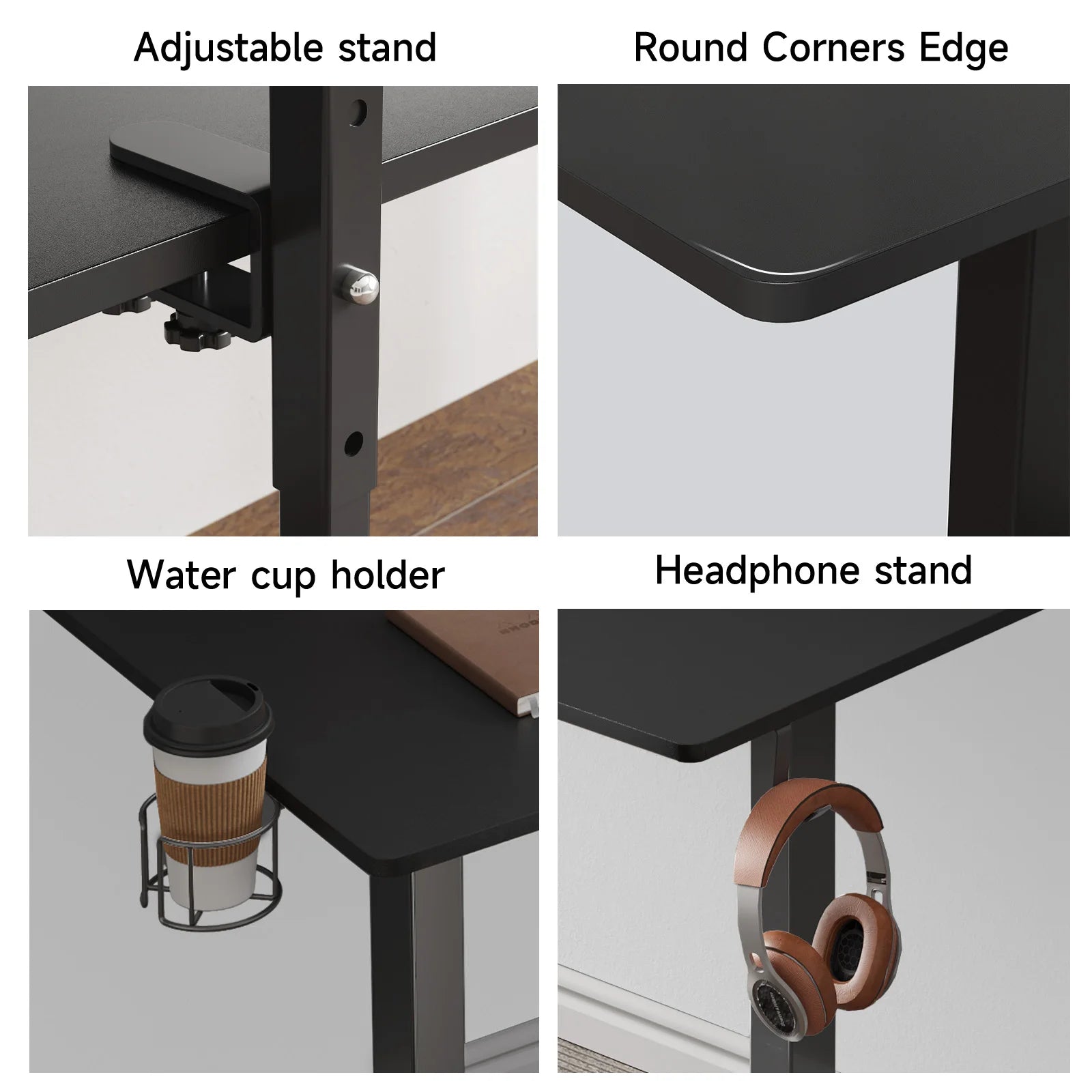 Electric Standing Desk with Adjustable Monitor Shelves
