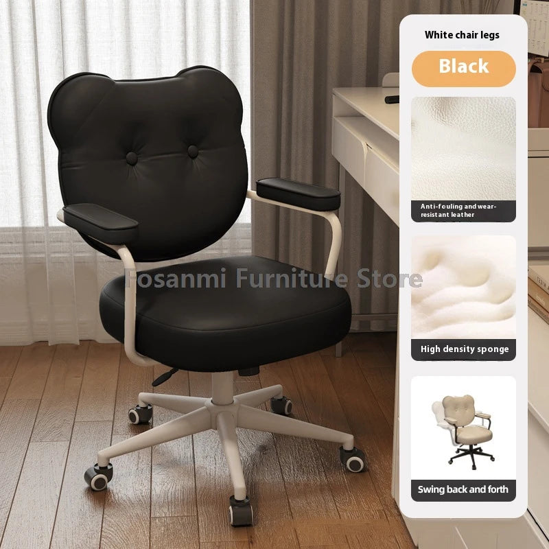 Cute Bear Shape Leather Office Chair