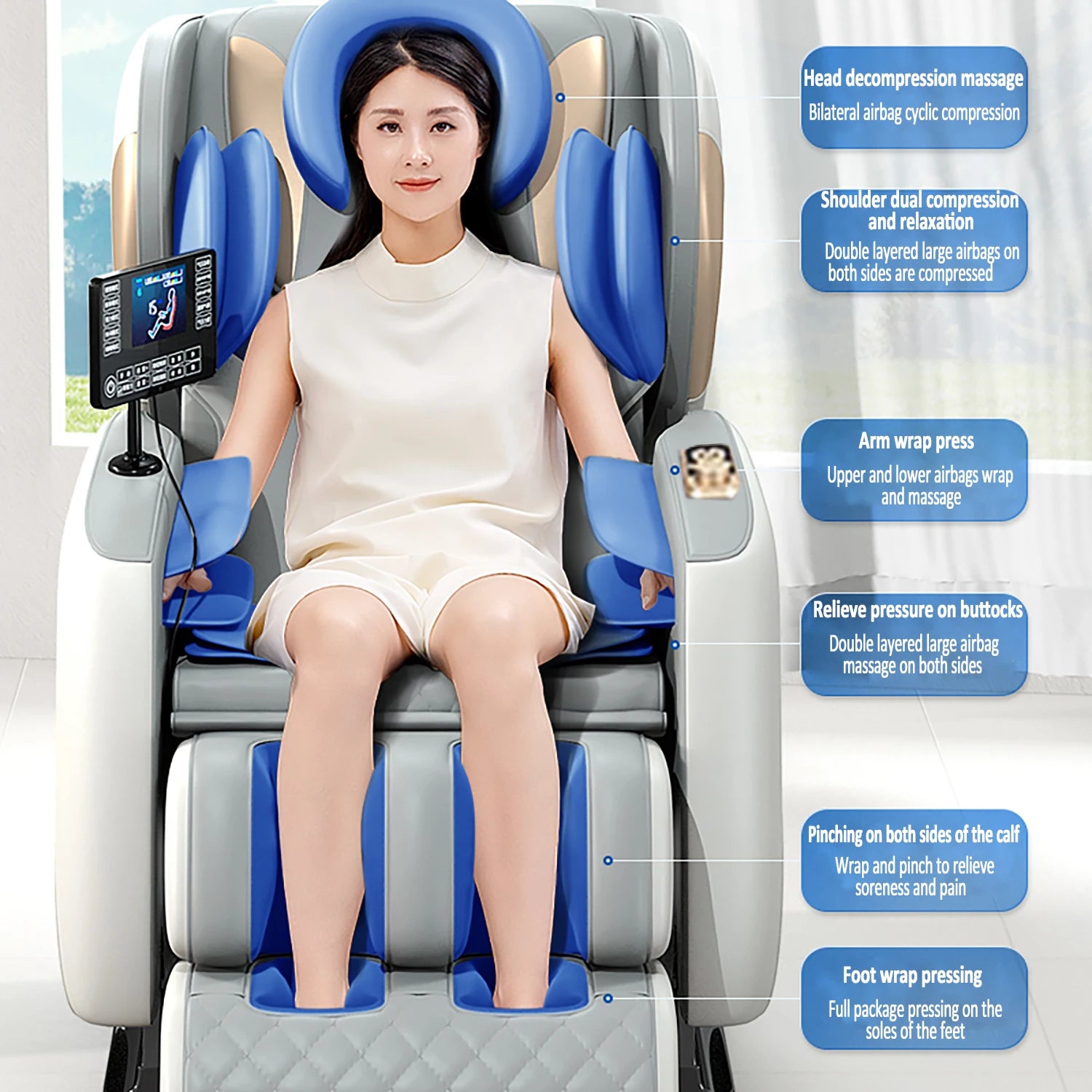 Zero Gravity Massage Chair with Heating and Bluetooth