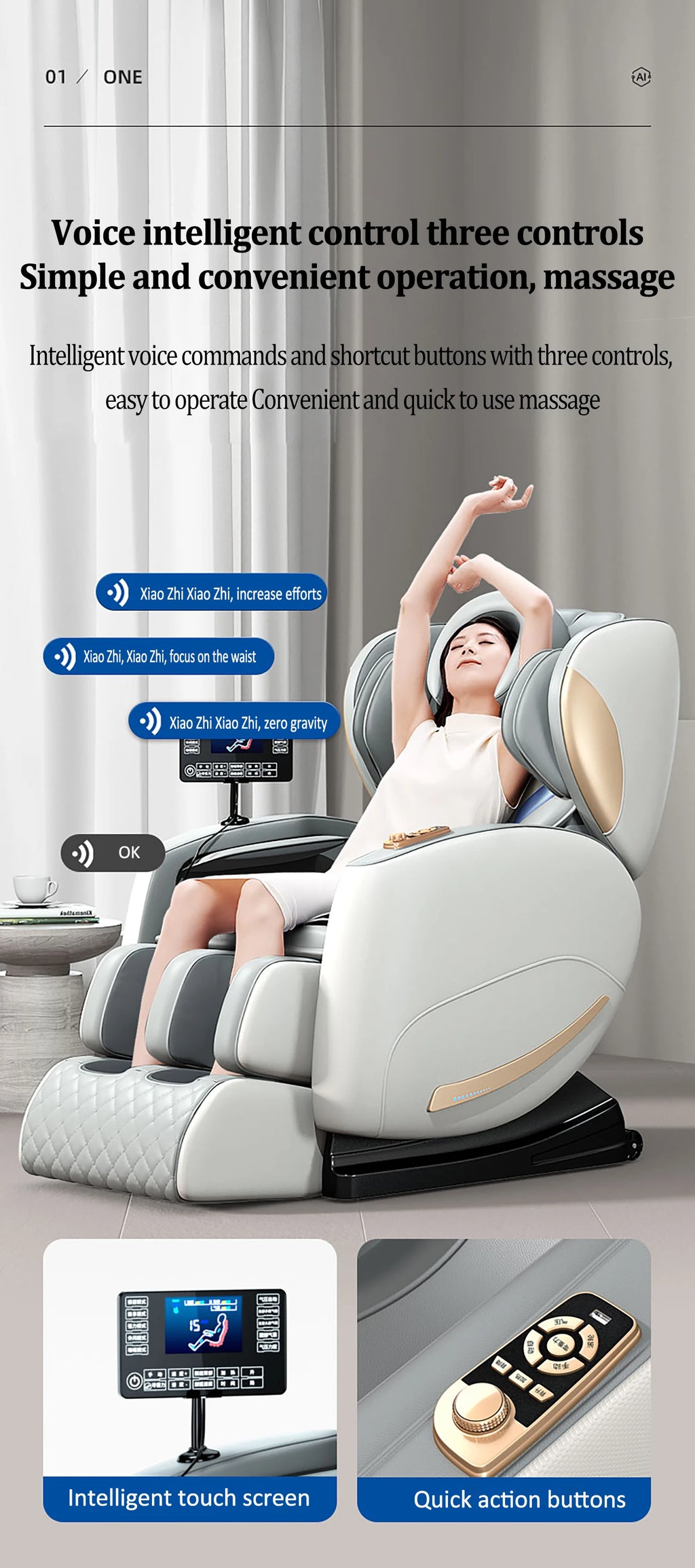 Zero Gravity Massage Chair with Heating and Bluetooth