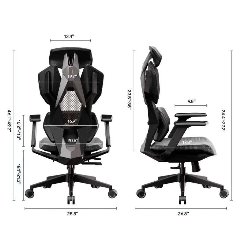 Reclining Gaming Chair with Adjustable Lumbar Support