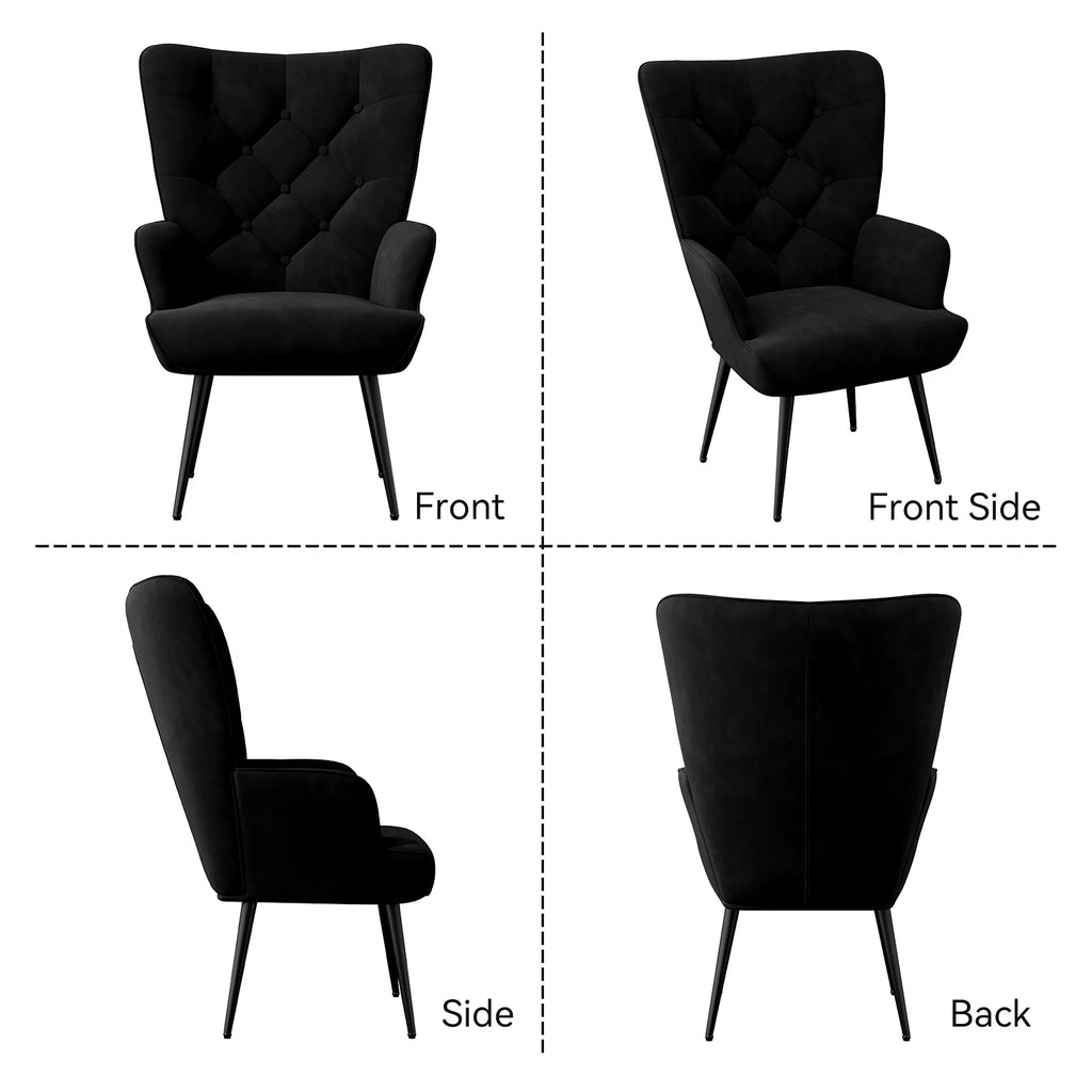 Medieval Modern High Back Velvet Armchair