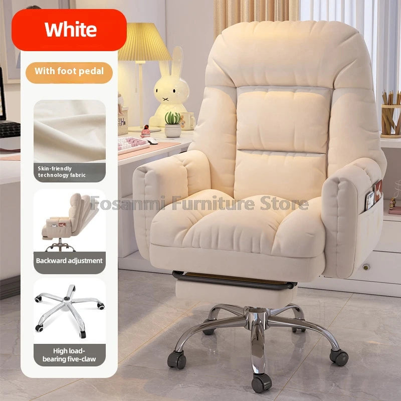 Comfy Fabric Ergonomic Swivel Recliner Chair