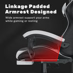 Ergonomic Gaming Chair with Footrest and Headrest