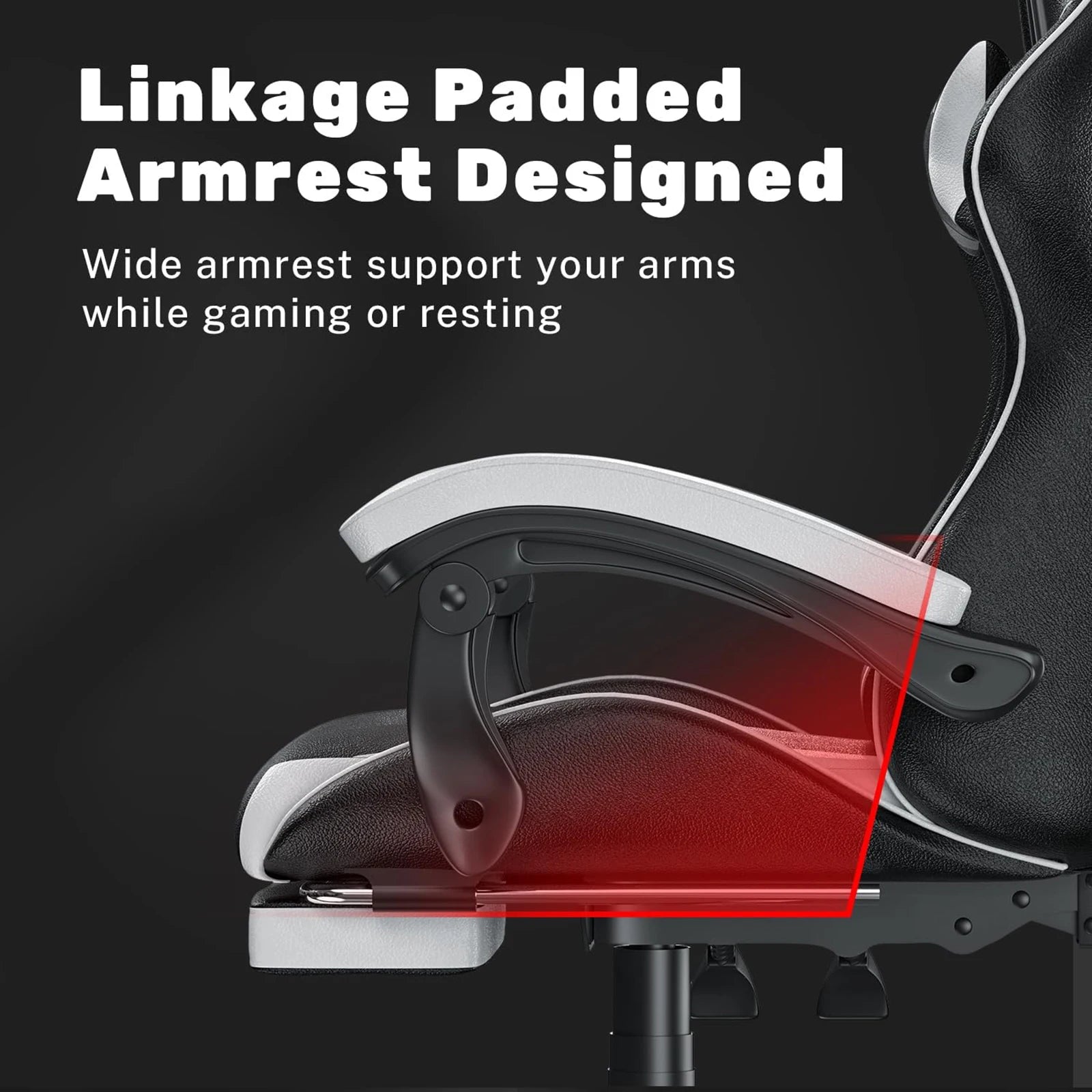 Ergonomic Gaming Chair with Footrest and Headrest