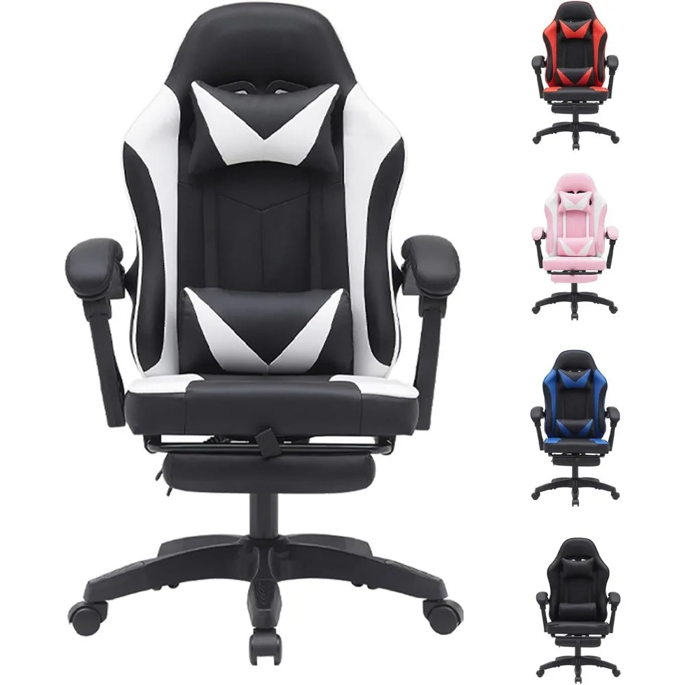Large Ergonomic Gaming Chair with Massage and Footrest
