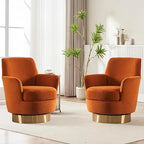 Modern Velvet Swivel Barrel Chair Set of 2