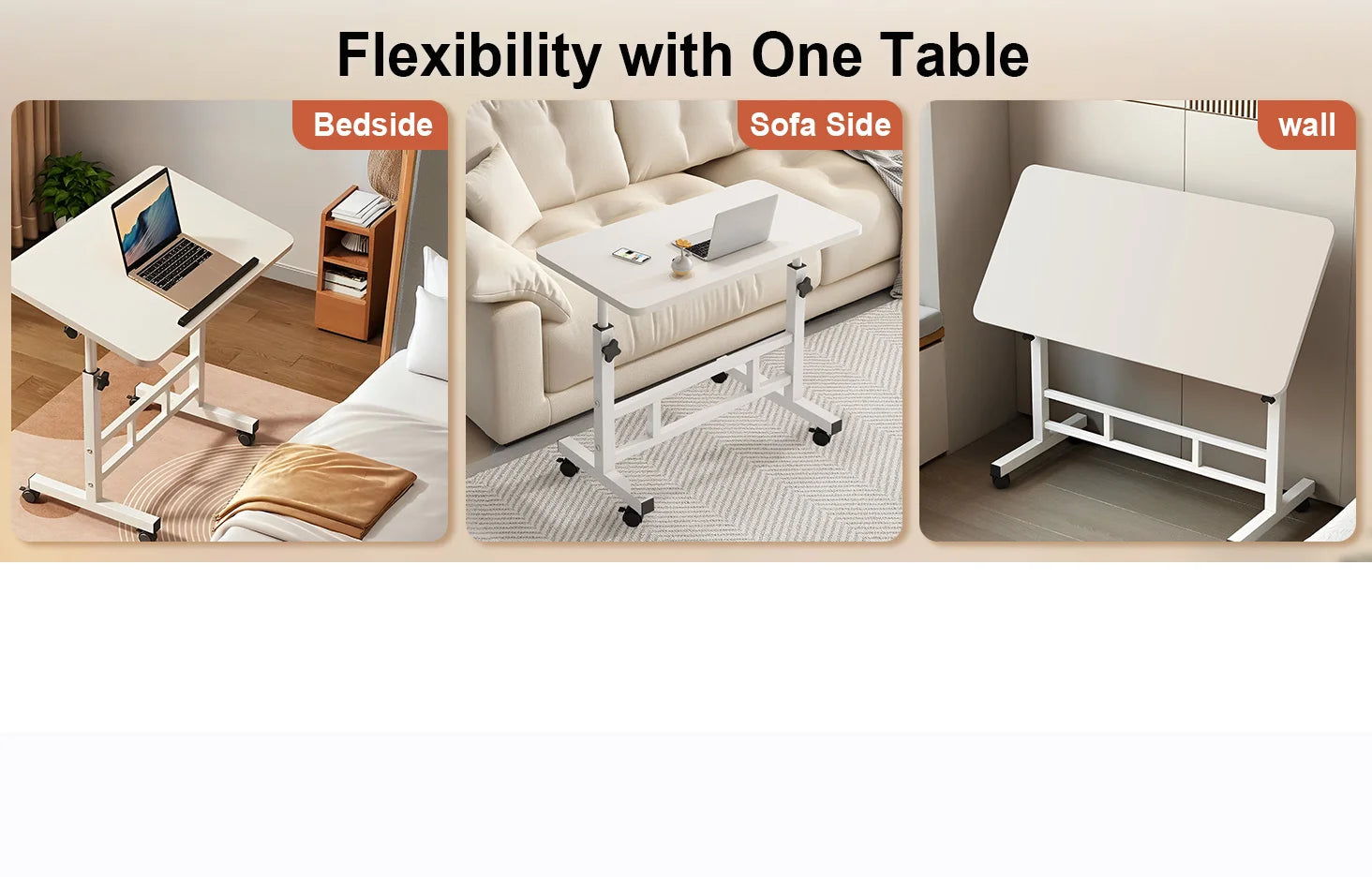 Mobile Standing Desk with Adjustable Height and Angle
