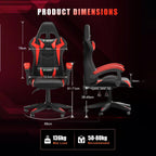 RGB Gaming Chair with LED Lights and Headrest