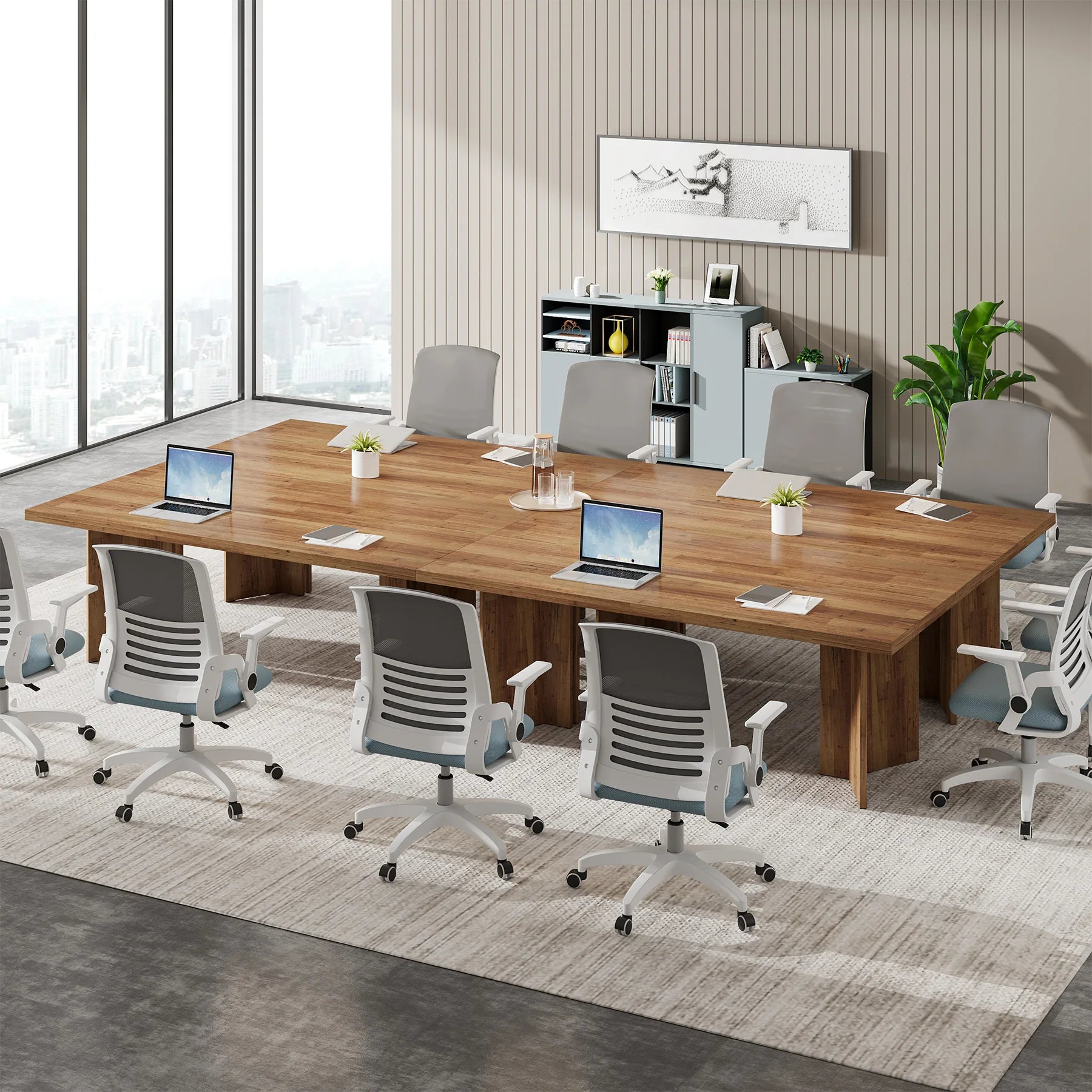 63-Inch Vintage Farmhouse Executive Office Desk