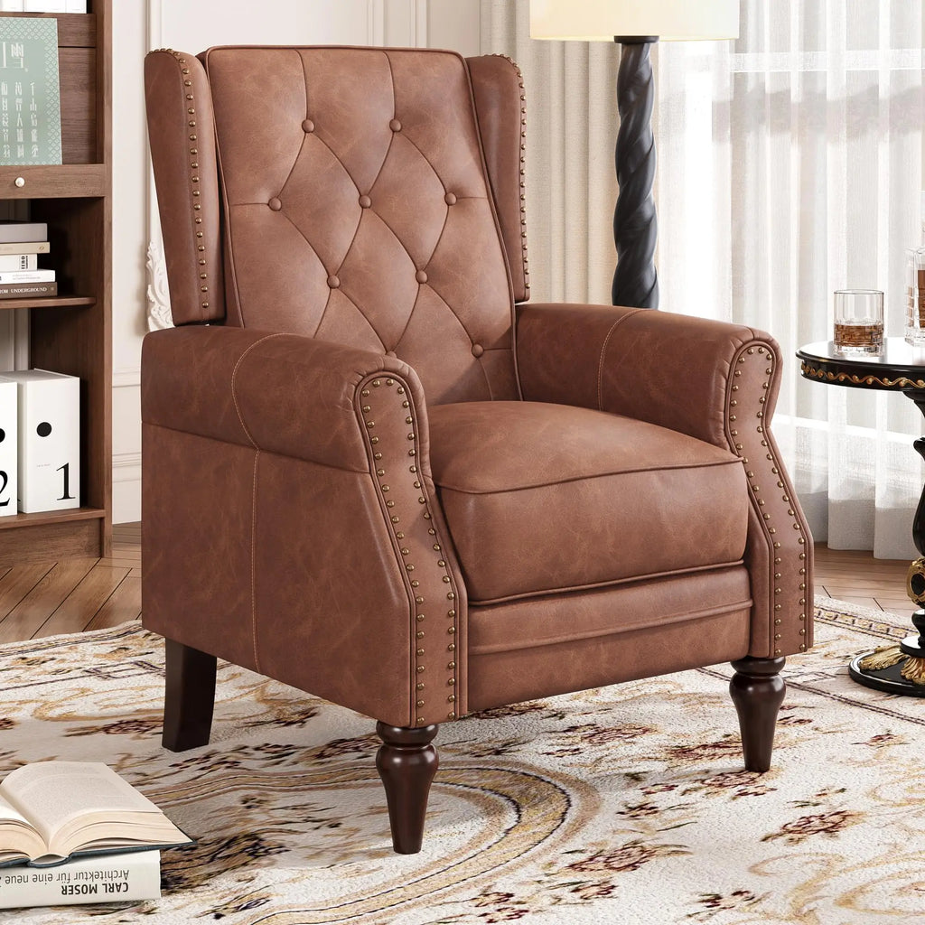 Mid Century Modern Tufted Leather Armchair