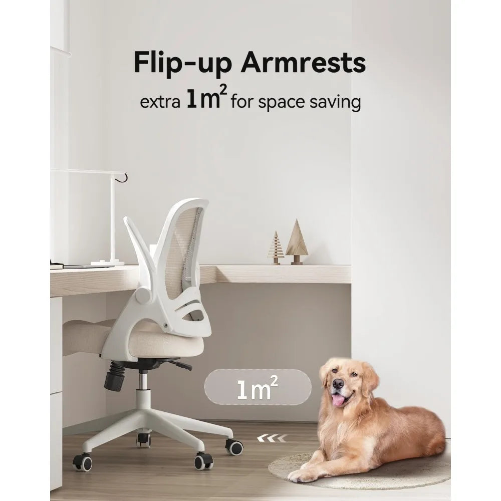 Mesh Office Chair with Flip-Up Armrests
