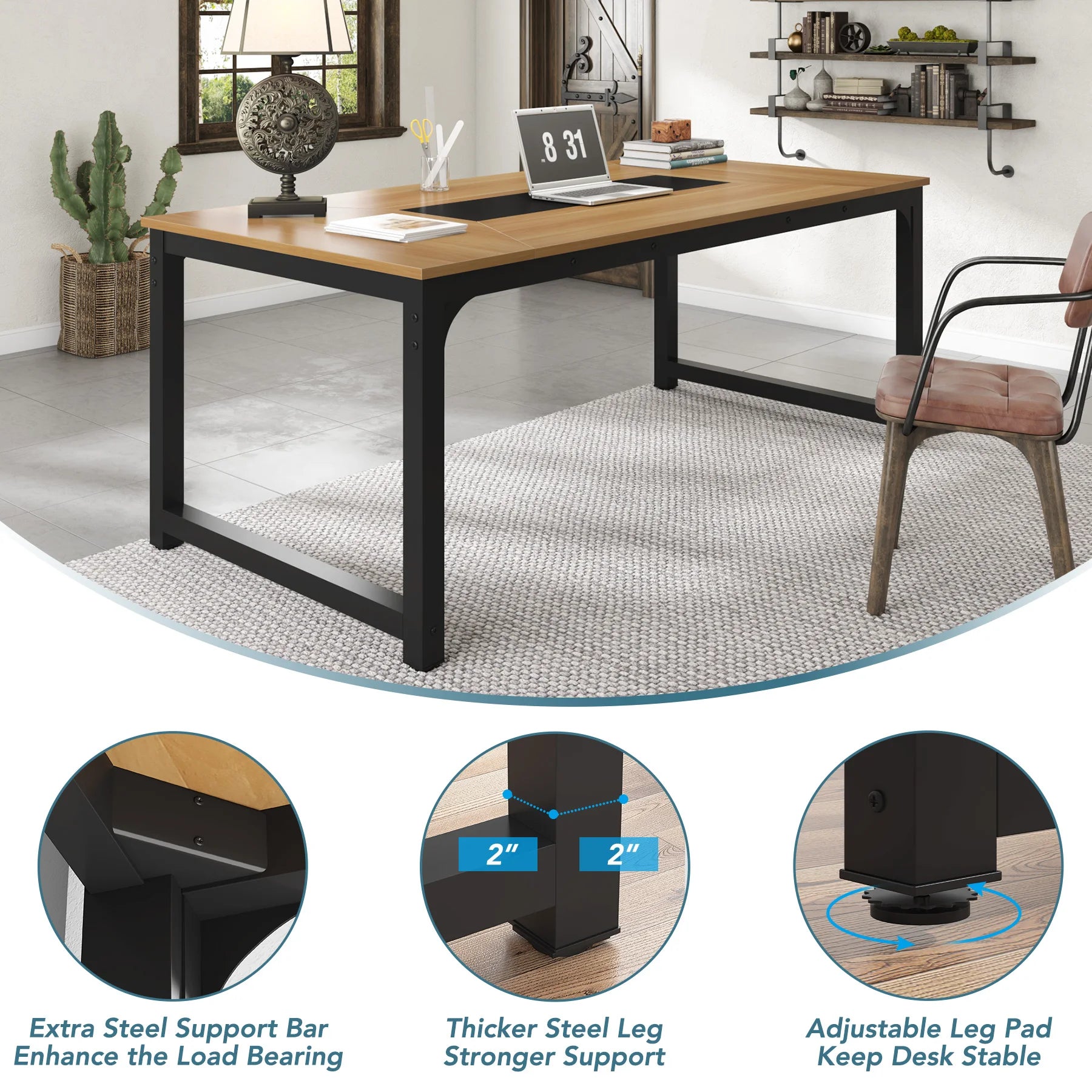 70-Inch Modern Executive Office Computer Desk