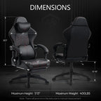 Big and Tall Gaming Chair with Massage and Footrest