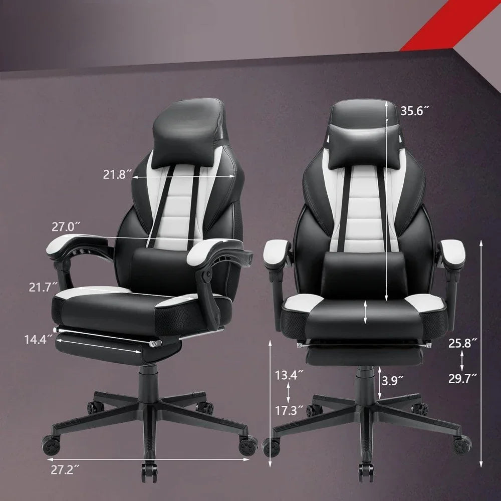 Heavy Duty Ergonomic Gaming Chair with Footrest