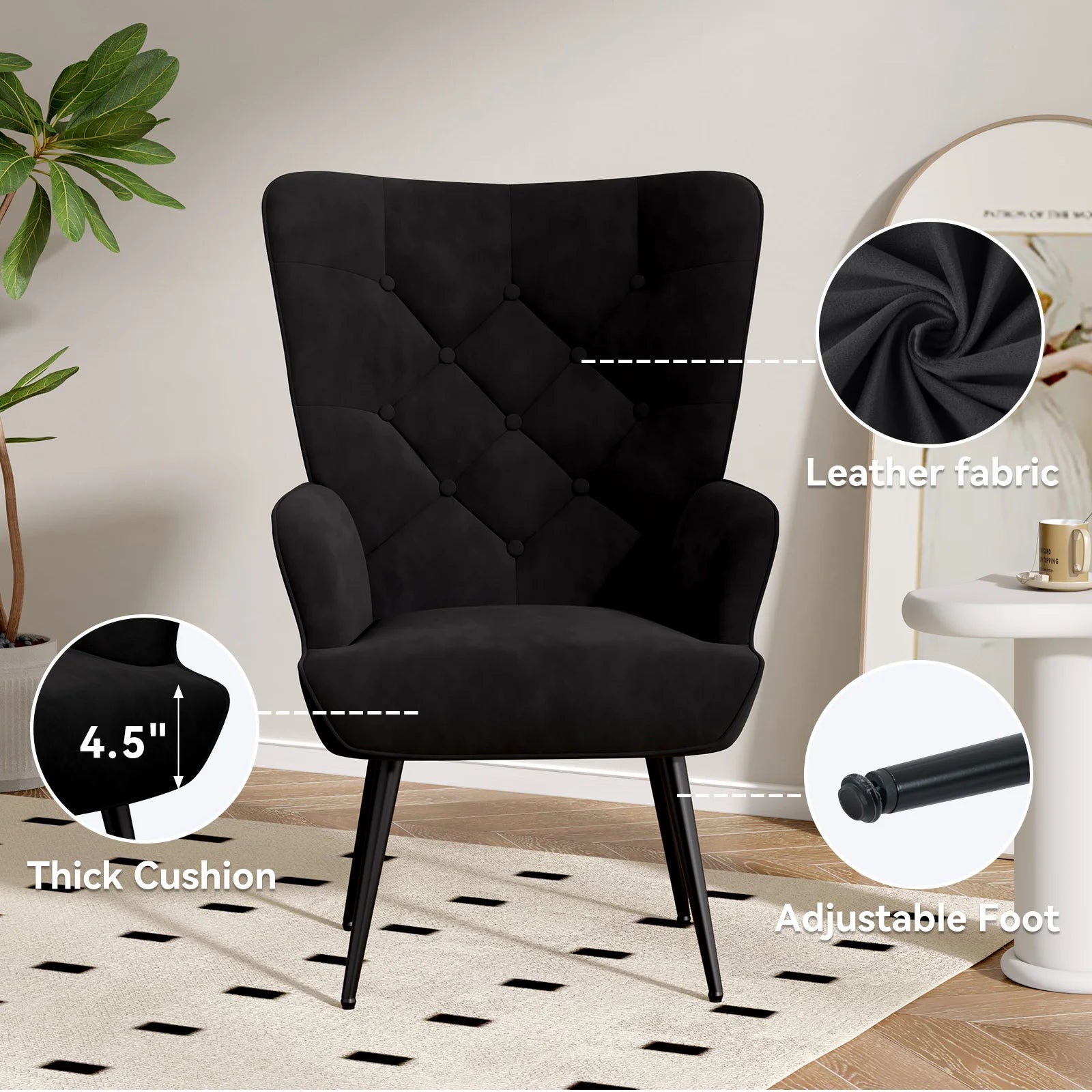 Medieval Modern High Back Velvet Armchair