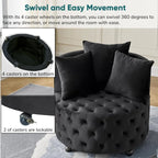 Modern Round Swivel Club Sofa with Pillows