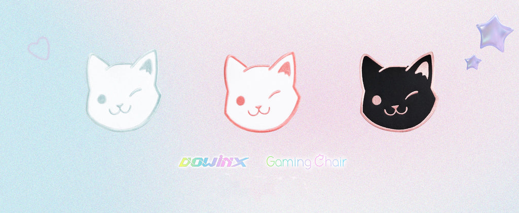 Cute Gaming Chair with Cat Ears and Massage