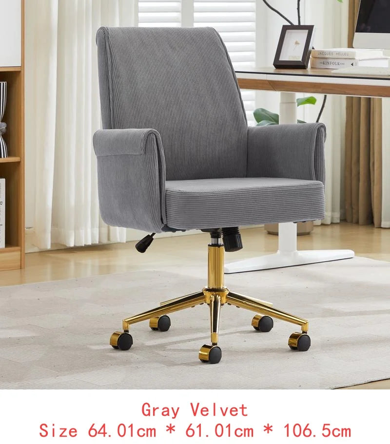 Adjustable Ergonomic Swivel Velvet Office Chair