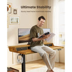 Electric Standing Desk with Drawers and Monitor Stand