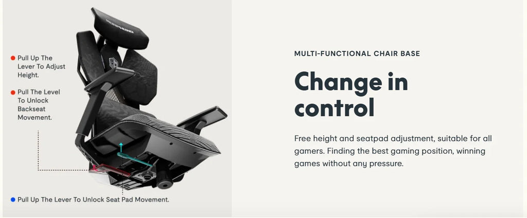 Reclining Gaming Chair with Adjustable Lumbar Support