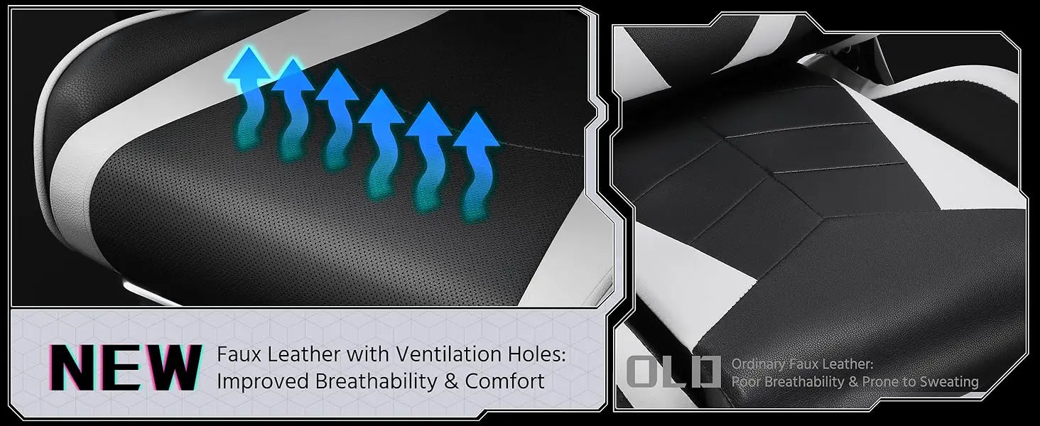 Ergonomic Gaming Chair with Massage and Footrest