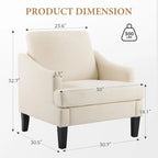 Modern Upholstered Accent Chair with Wood Legs
