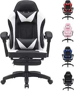 Large Ergonomic Gaming Chair with Massage and Footrest