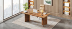 63-Inch Vintage Farmhouse Executive Office Desk