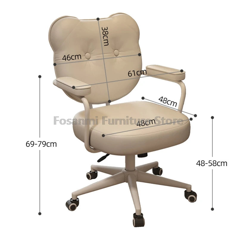 Cute Bear Shape Leather Office Chair