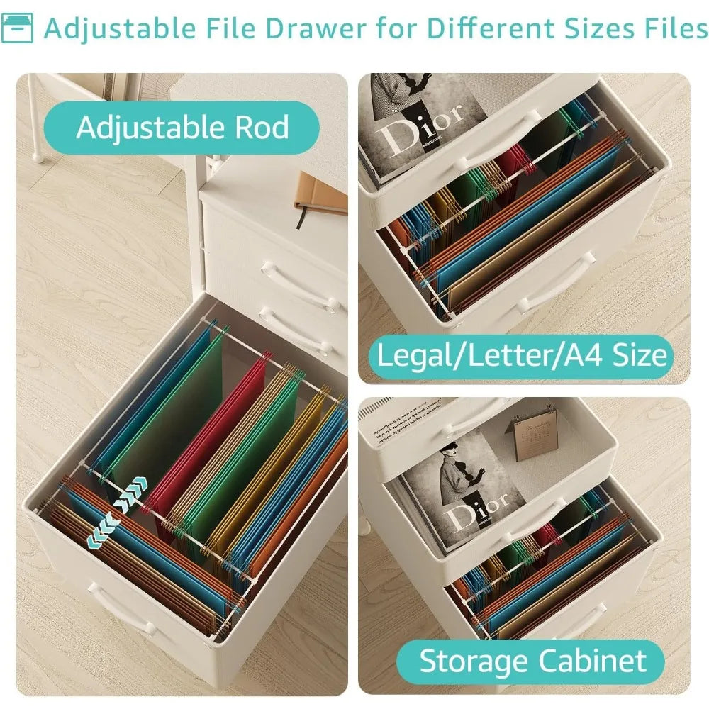 Home Office Desk with Drawers and Monitor Stand