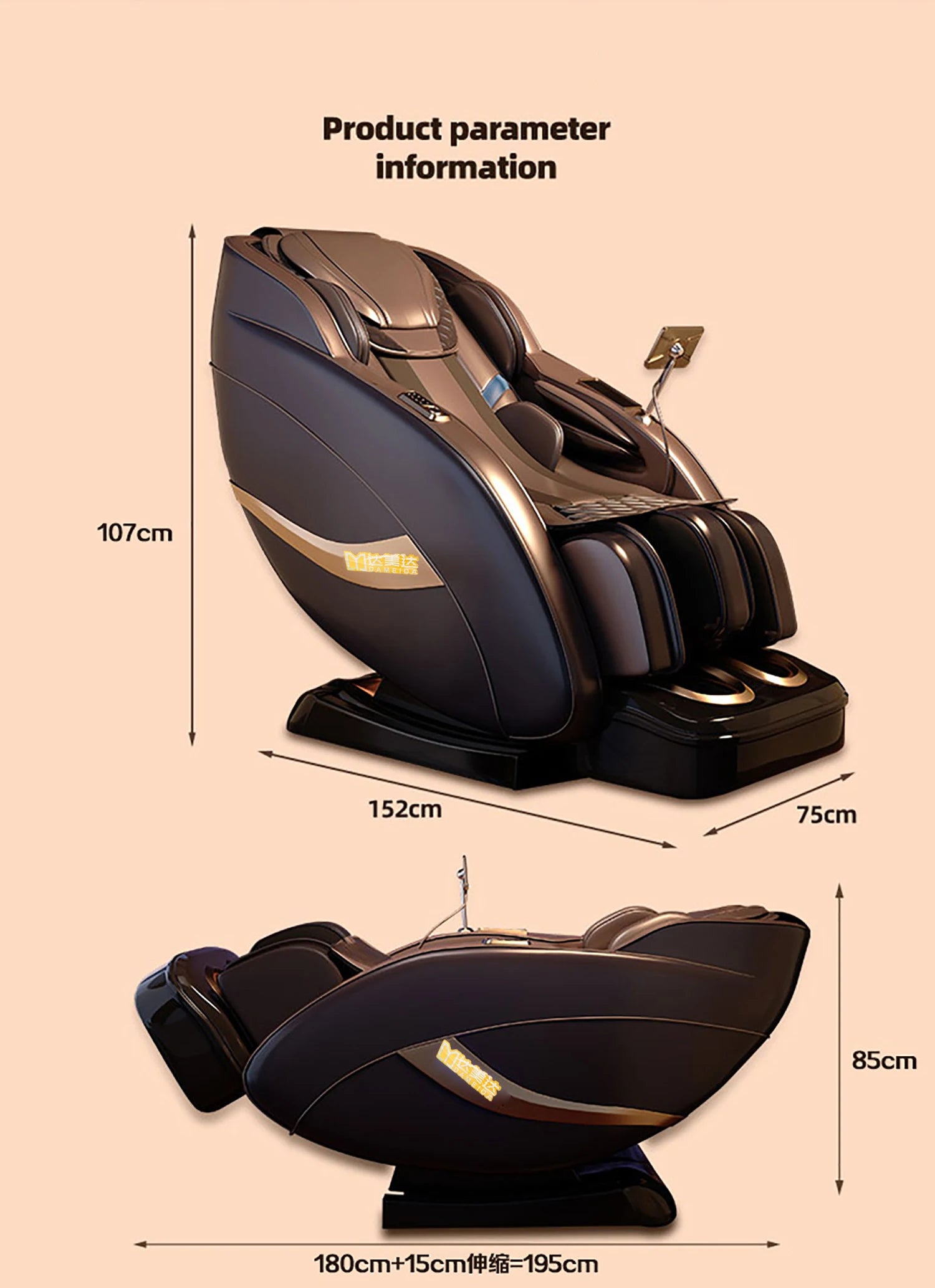 4D Full Body Zero Gravity Shiatsu Recliner