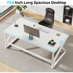 Modern Extra Long White Computer Desk