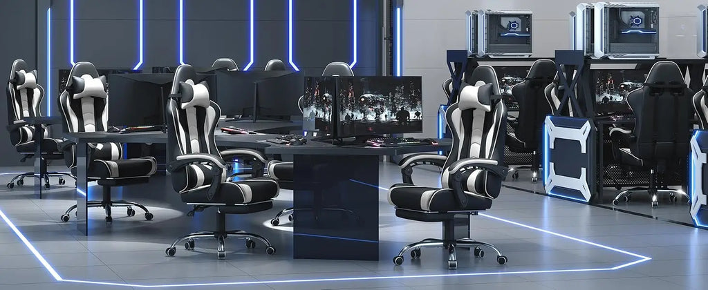 Ergonomic Gaming Chair with Massage and Footrest